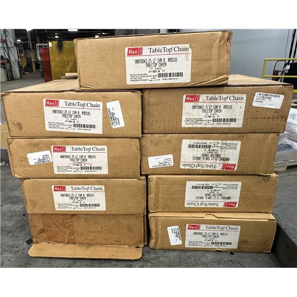 Lot of (9) Rexnord #880TBOK3.25 LF CHN 8 Radius Tabletop Chains