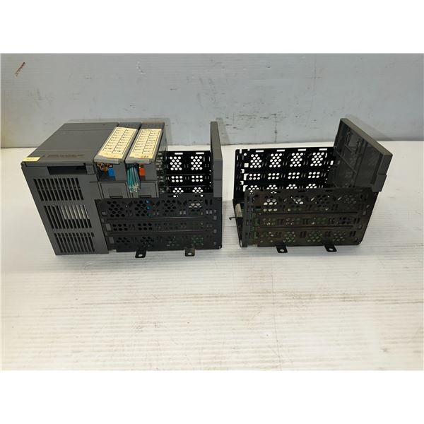 Lot of (2) Allen Bradley #1746-P2 SLC 500 Power Supply w/#1746-A4 SLC 500 4-Slot Rack & Modules