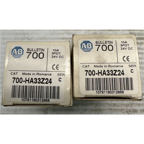 Lot of (2) Allen Bradley #700-HA33Z24 Relays