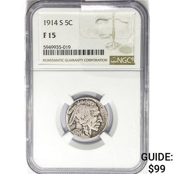 1914-S Buffalo Nickel NGC F15
