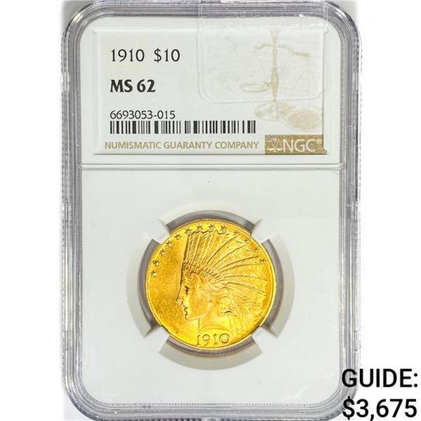 1910 $10 Gold Eagle NGC MS62