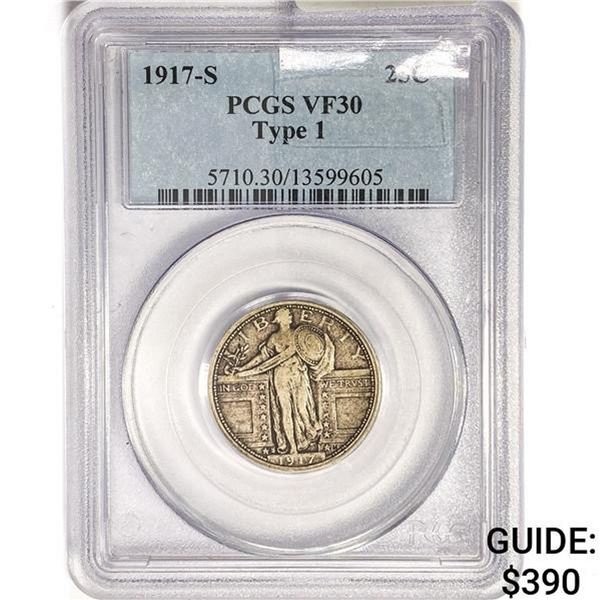 1917-S Standing Liberty Quarter PCGS VF30 Type 1