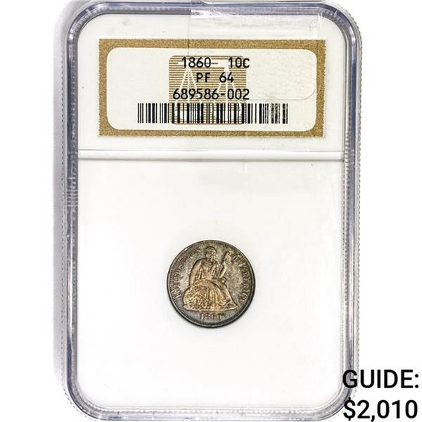 1860 Seated Liberty Dime NGC PF64