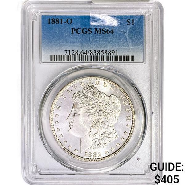1881-O Morgan Silver Dollar PCGS MS64