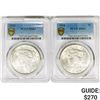 Image 1 : 1922&1924 [2] Silver Peace Dollar PCGS MS63