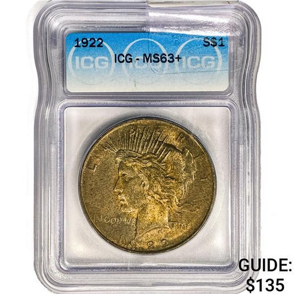 1922 Silver Peace Dollar ICG MS63+