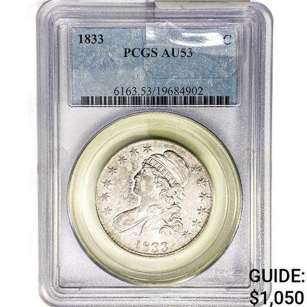 1833 Capped Bust Half Dollar PCGS AU53