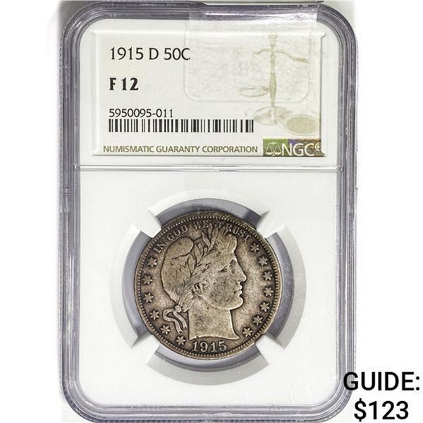 1915-D Barber Half Dollar NGC F12