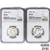 Image 1 : 1944&1948 [2] Washington Silver Quarter NGC MS66