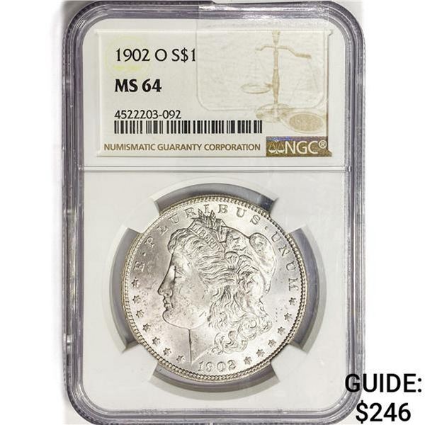 1902-O Morgan Silver Dollar NGC MS64