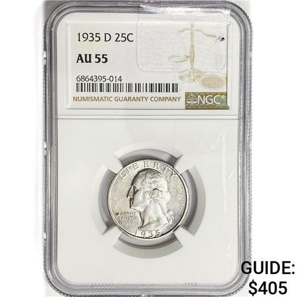1935-D Washington Silver Quarter NGC AU55