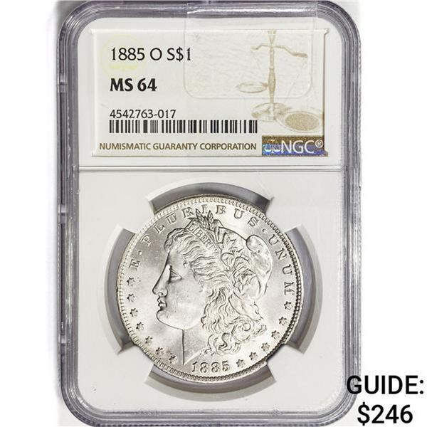 1885-O Morgan Silver Dollar NGC MS64
