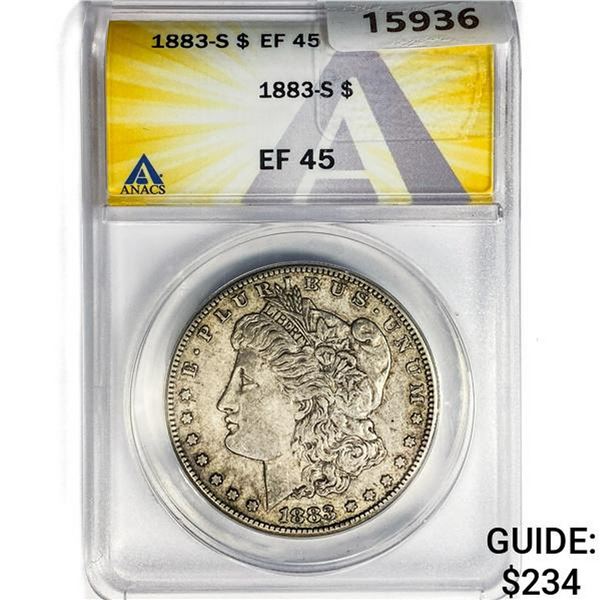 1883-S Morgan Silver Dollar ANACS EF45