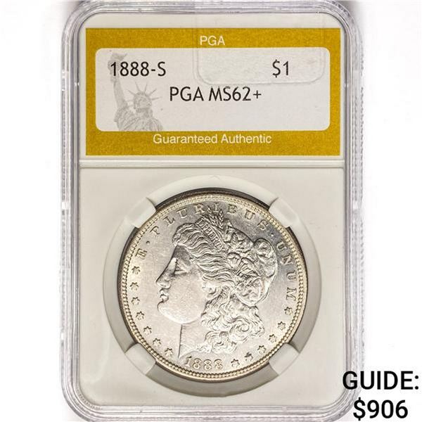 1888-S Morgan Silver Dollar PGA MS62+