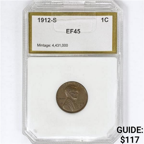 1912-S Wheat Cent PCI EF45