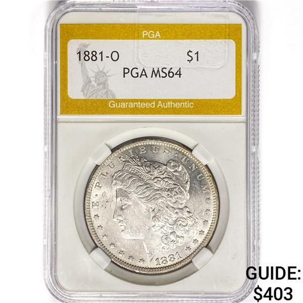 1881-O Morgan Silver Dollar PGA MS64