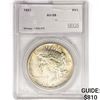 1921 Silver Peace Dollar SEGS AU58