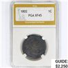 1802 Draped Bust Large Cent PGA XF45