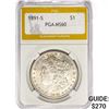 1891-S Morgan Silver Dollar PGA MS60