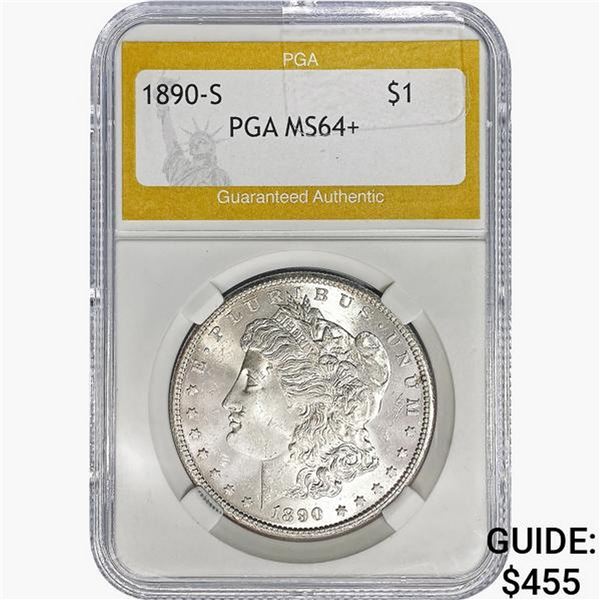 1890-S Morgan Silver Dollar PGA MS64+