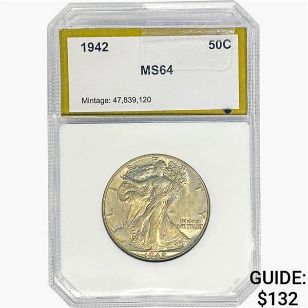 1942 Walking Liberty Half Dollar PCI MS64