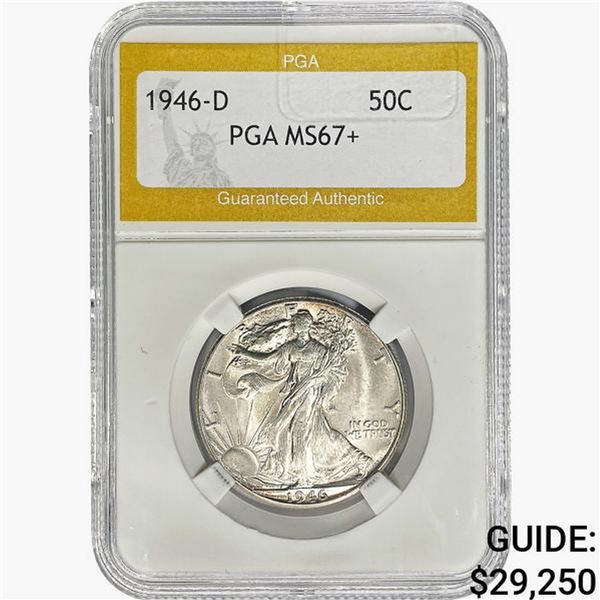 1946-D Walking Liberty Half Dollar PGA MS67+