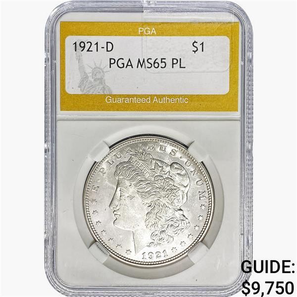 1921-D Silver Peace Dollar PGA MS65 PL