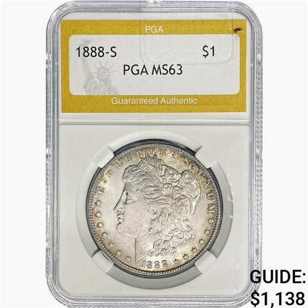 1888-S Morgan Silver Dollar PGA MS63