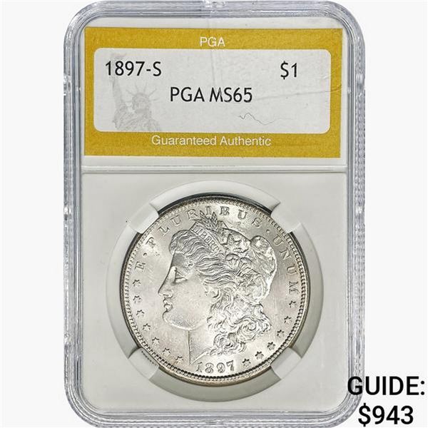 1897-S Morgan Silver Dollar PGA MS65