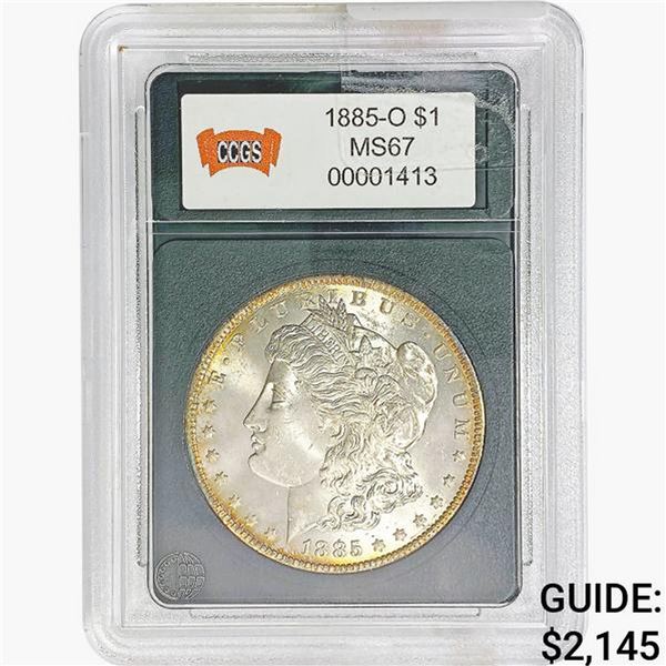 1885-O Morgan Silver Dollar CCGS MS67
