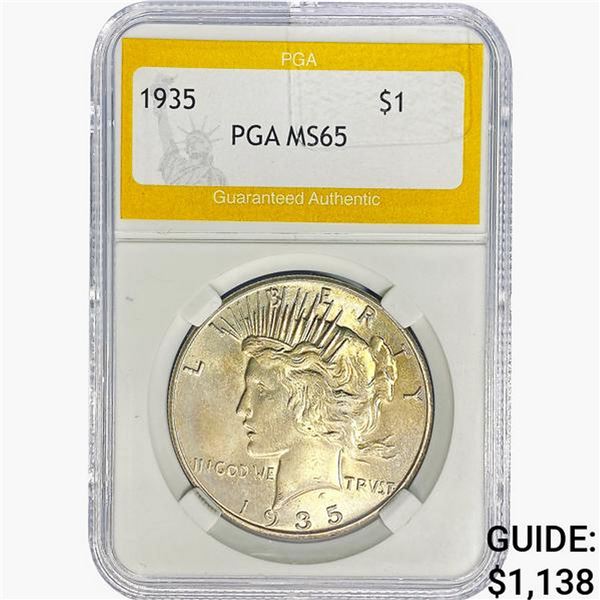 1935 Silver Peace Dollar PGA MS65