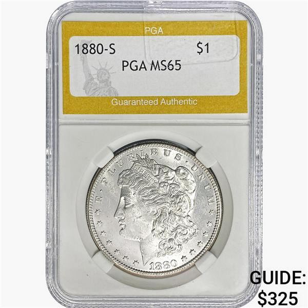 1880-S Morgan Silver Dollar PGA MS65