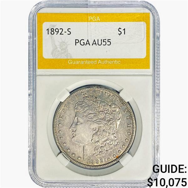1892-S Morgan Silver Dollar PGA AU55