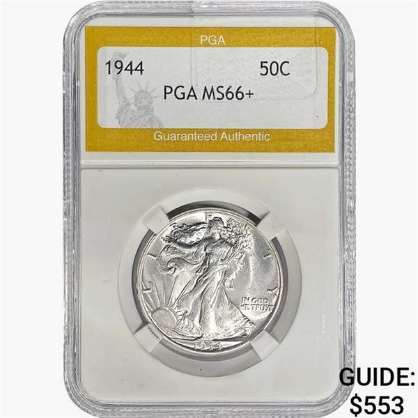 1944 Walking Liberty Half Dollar PGA MS66+