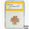 Image 1 : 1909 VDB Wheat Cent PGA MS65+ RED