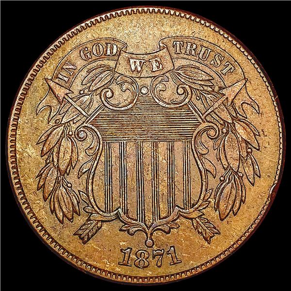 1871 Two Cent Piece CHOICE AU
