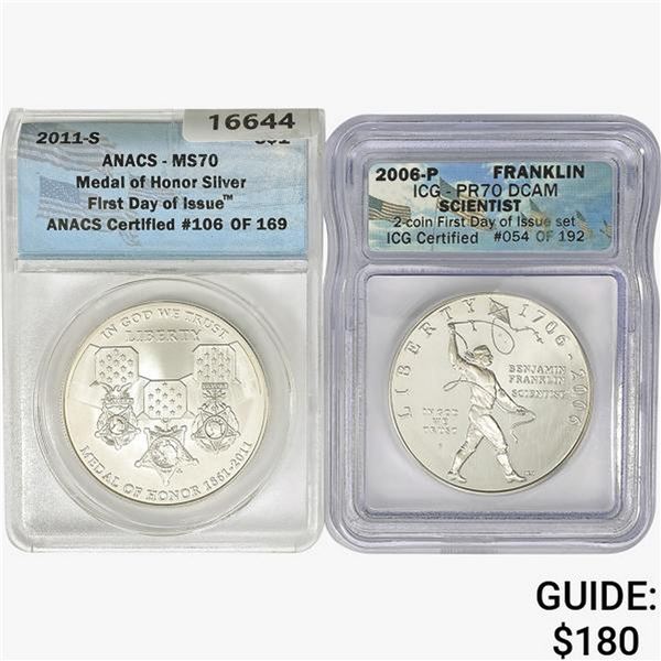 2006&2011 [2] US Varied Silver Coinage ANACS/ICG M