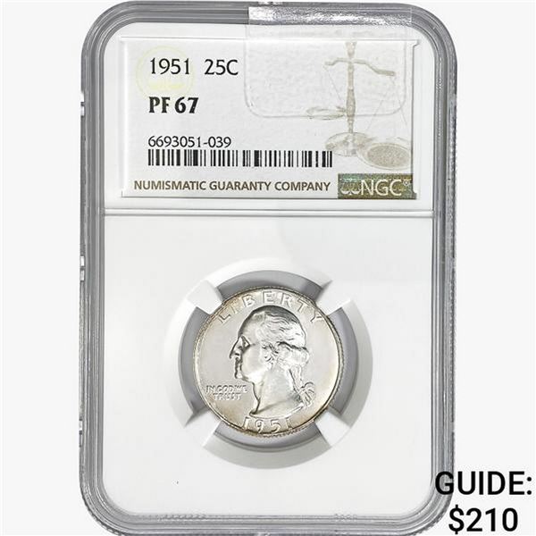 1951 Washington Silver Quarter NGC PF67
