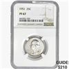 Image 1 : 1951 Washington Silver Quarter NGC PF67
