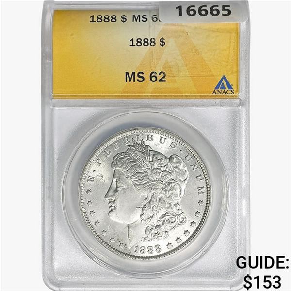 1888 Morgan Silver Dollar ANACS MS62