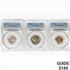 Image 1 : 1947-1962 Set [3] 1C, 10C, 25C PCGS MS