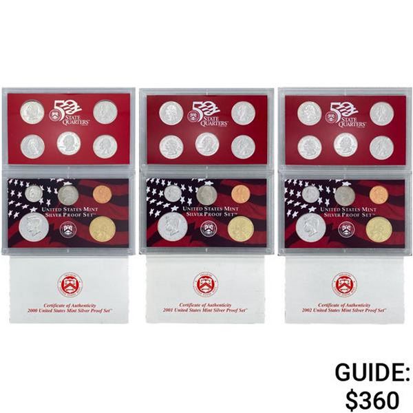 2000-2002 Silver US Mint Proof Sets [30 Coins]