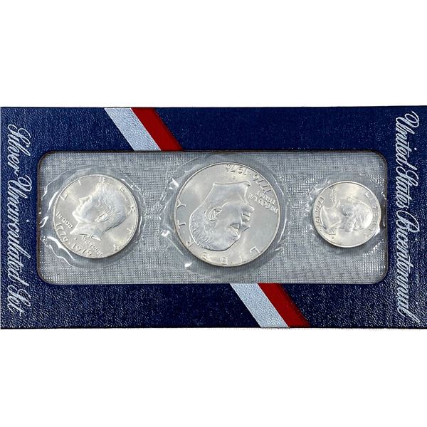 1976 Unc Silver Bicentennial Coin Set[3 Coins]