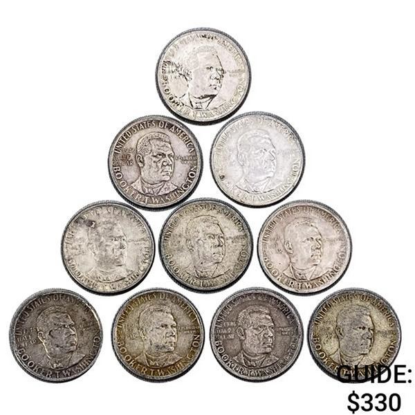 1946-1951 Booker T Wash Half Dollars [10 Coins]
