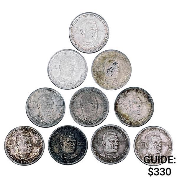 1946-1951 Booker T Wash Half Dollars [10 Coins]