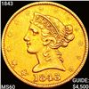 Image 1 : 1843 $5 Gold Half Eagle UNCIRCULATED
