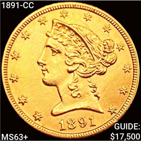 1891-CC $5 Gold Half Eagle CHOICE BU+