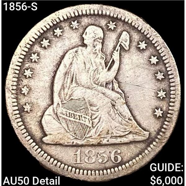 1856-S Seated Liberty Quarter CLOSELY UNCIRCULATED