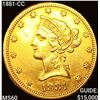 Image 1 : 1881-CC $10 Gold Eagle UNCIRCULATED