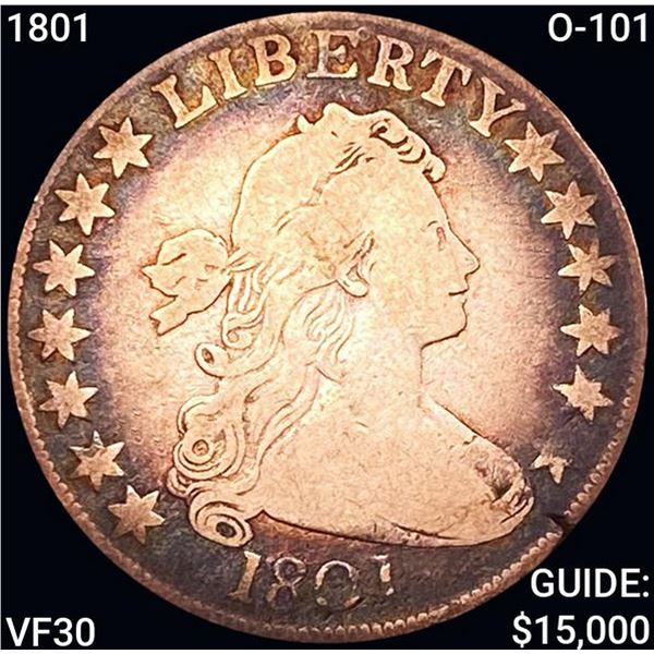 1801 O-101 Draped Bust Half Dollar LIGHTLY CIRCULA